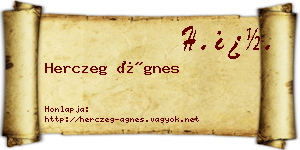 Herczeg Ágnes névjegykártya